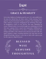Ian personalized wall art with the story of your name in purple