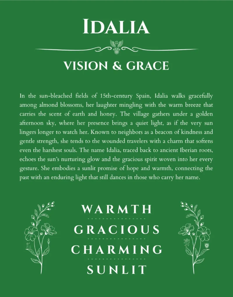 Idalia name meaning gift print in dark green
