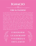 Ignacio name origin print with meaning and traits in pink