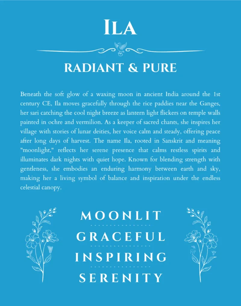 Ila custom name meaning print in blue