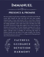 Immanuel personalized name print with origin and traits in navy blue