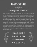 Imogene personalized wall art with the story of your name in gray