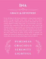 Ina custom name art showing meaning and origin in pink