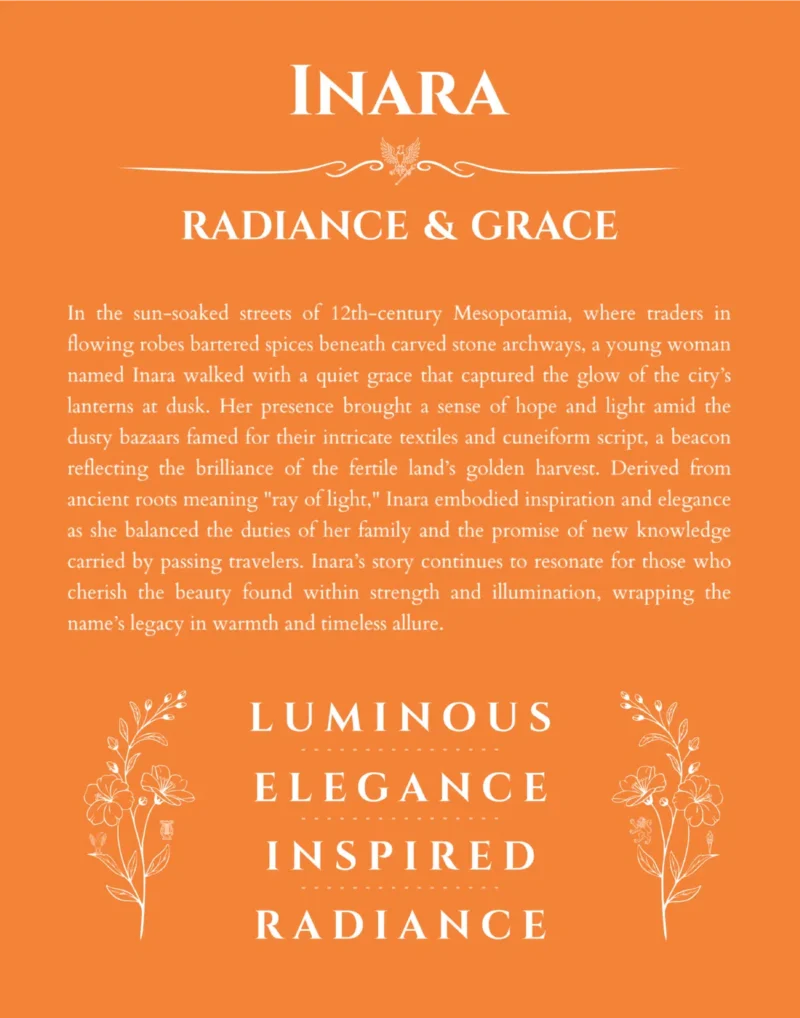 Inara custom name meaning print in orange