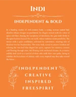 Indi name meaning wall art by Get Your Story in orange