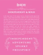 Indy custom name art showing meaning and origin in pink