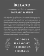 Ireland name origin print with meaning and traits in gray