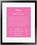 Irma name meaning gift print in pink with black matte frame