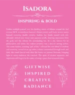 Isadora personalized wall art with the story of your name in pink