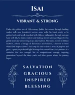 Isai custom name print for wall display in deep blue