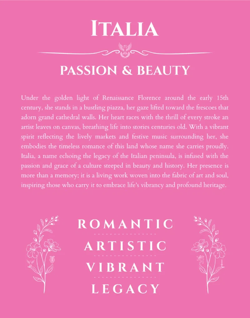 Italia name meaning gift print in pink