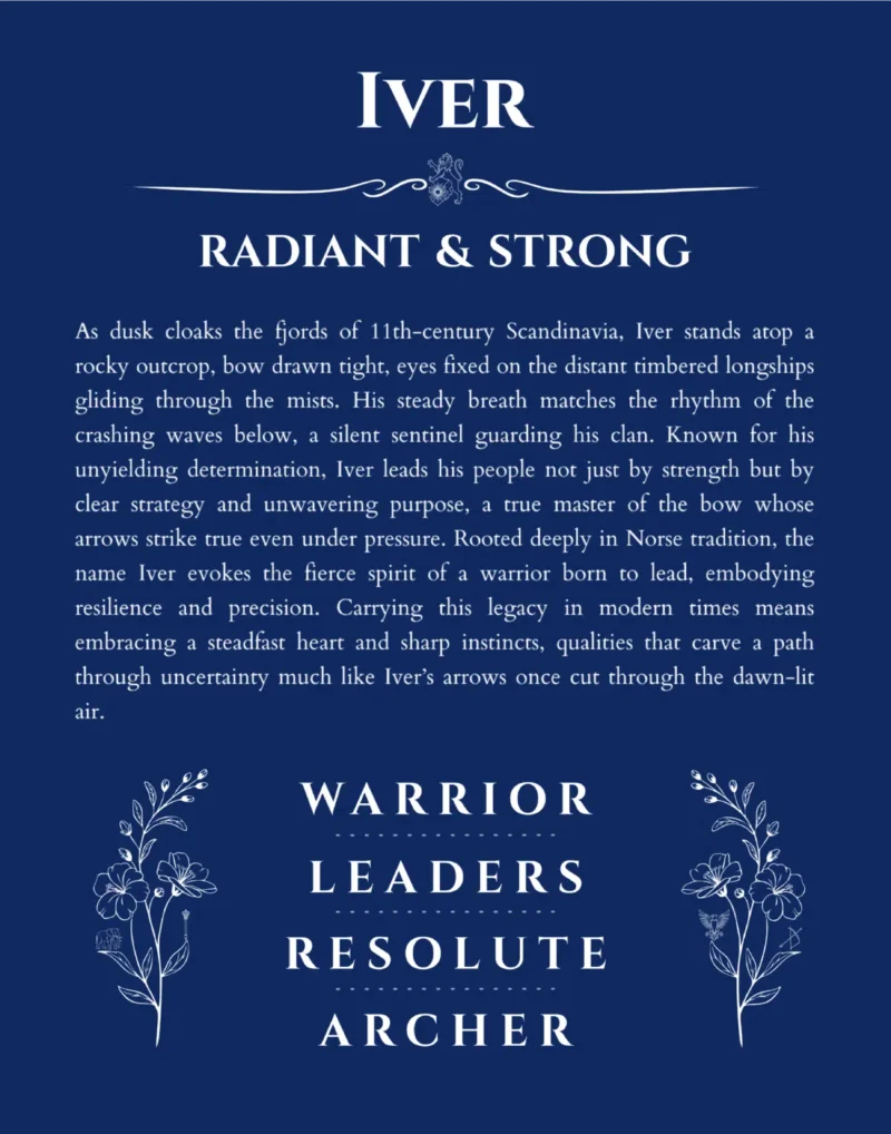 Iver custom name meaning print in deep blue