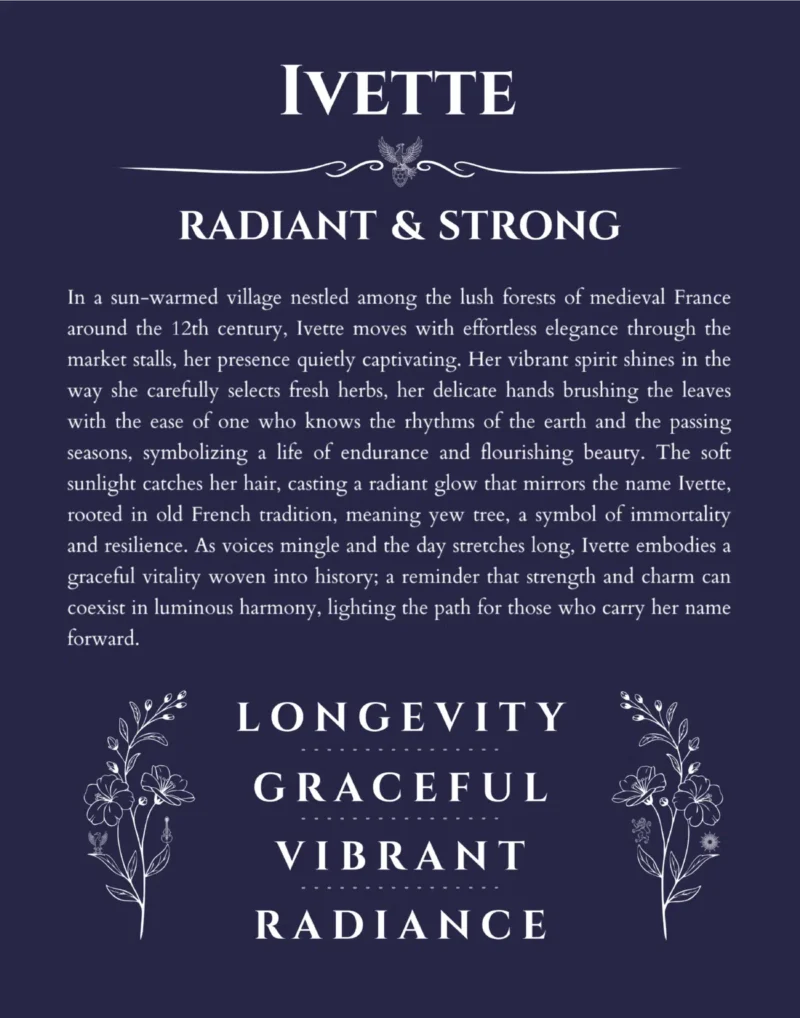 Ivette personalized name meaning print in navy blue