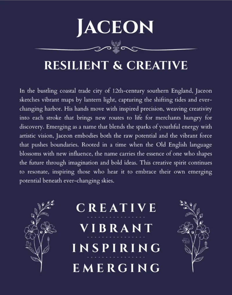 Jaceon name meaning gift print in navy blue