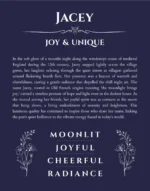 Jacey custom name print for wall display in navy blue