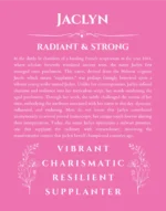 Jaclyn custom name art showing meaning and origin in pink