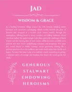 Jad custom name print for wall display in pink