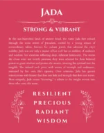 Jada personalized wall art with the story of your name in red