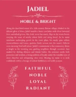 Jadiel personalized name meaning print in red