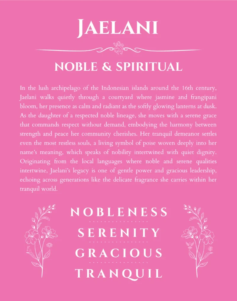 Jaelani custom name print for wall display in pink