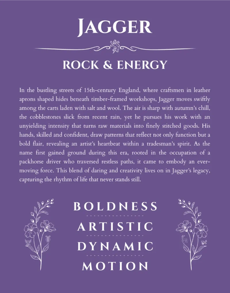 Jagger name meaning gift print in purple
