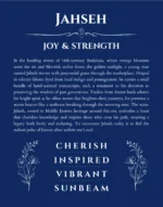 Jahseh name meaning gift print in deep blue