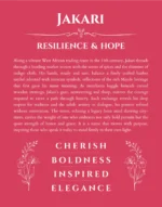 Jakari personalized name art with origin story in red