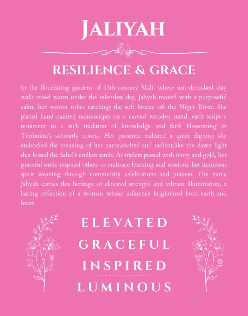 Jaliyah name meaning gift print in pink