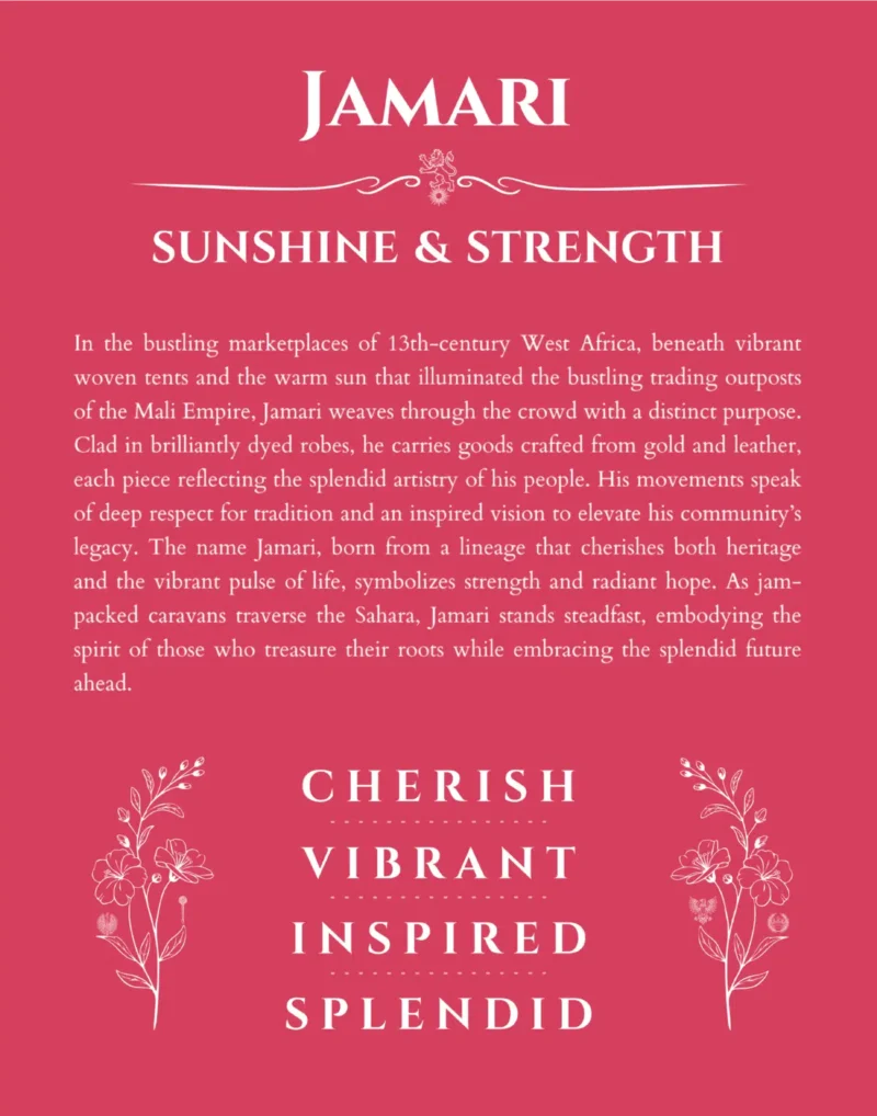 Jamari name meaning wall art by Get Your Story in red