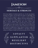 Jameson name meaning gift print in navy blue