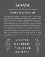 Janaya personalized name art with origin story in gray