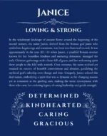 Janice personalized name meaning print in deep blue