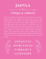 Janyla name meaning gift print in pink