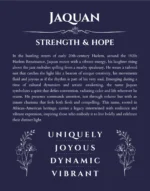 Jaquan name meaning wall art by Get Your Story in navy blue
