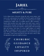 Jariel personalized name print with origin and traits in deep blue