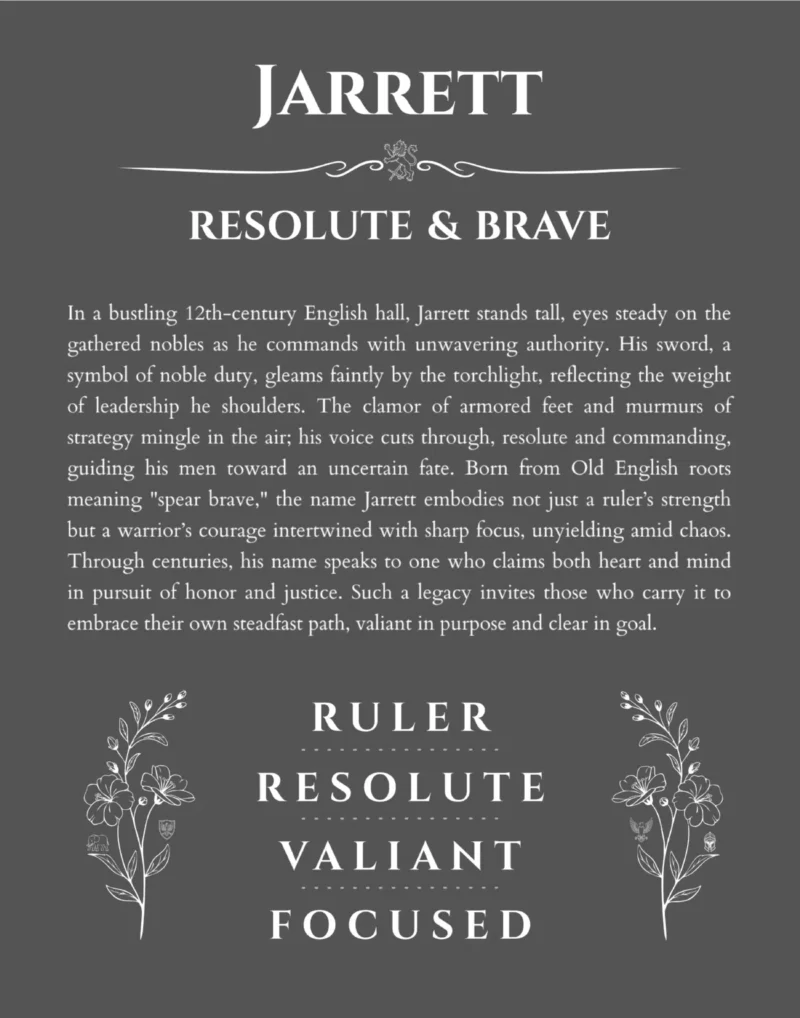 Jarrett name meaning gift print in gray