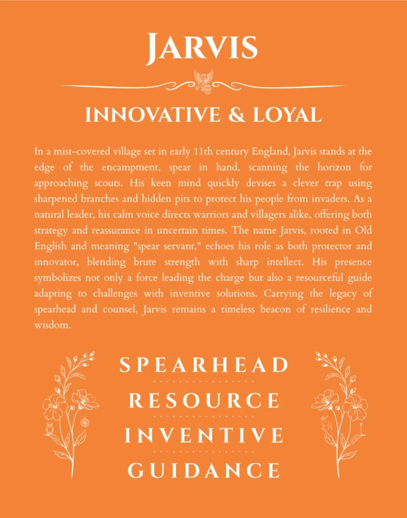 Jarvis custom name meaning print in orange