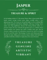 Jasper custom name meaning print in dark green