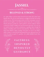 Jassiel personalized name art with origin story in pink