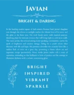 Javian personalized name meaning print in blue