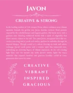 Javon name meaning wall art by Get Your Story in pink