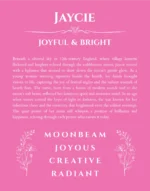 Jaycie custom name print for wall display in pink