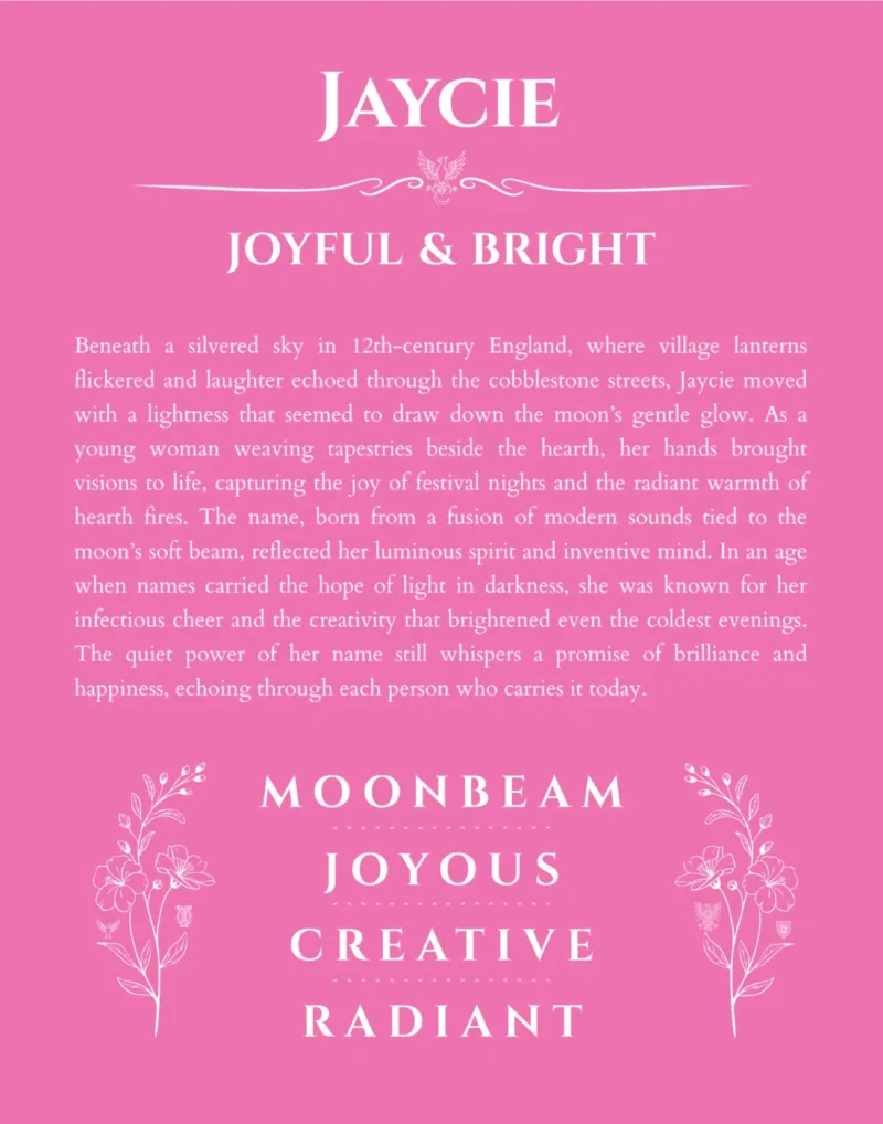Jaycie custom name print for wall display in pink