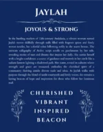Jaylah custom name print for wall display in deep blue