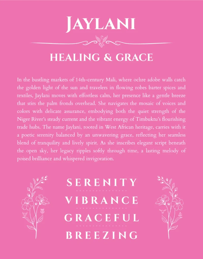 Jaylani name meaning gift print in pink