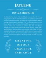 Jaylene custom name print for wall display in blue