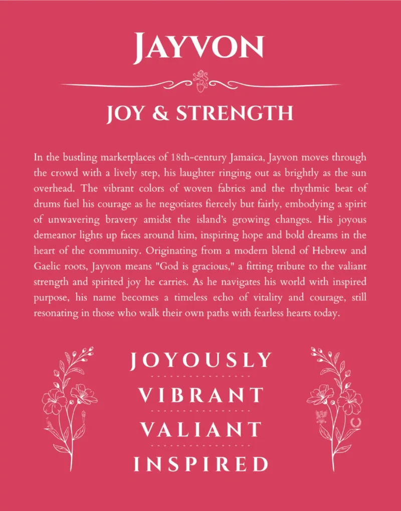 Jayvon name meaning gift print in red