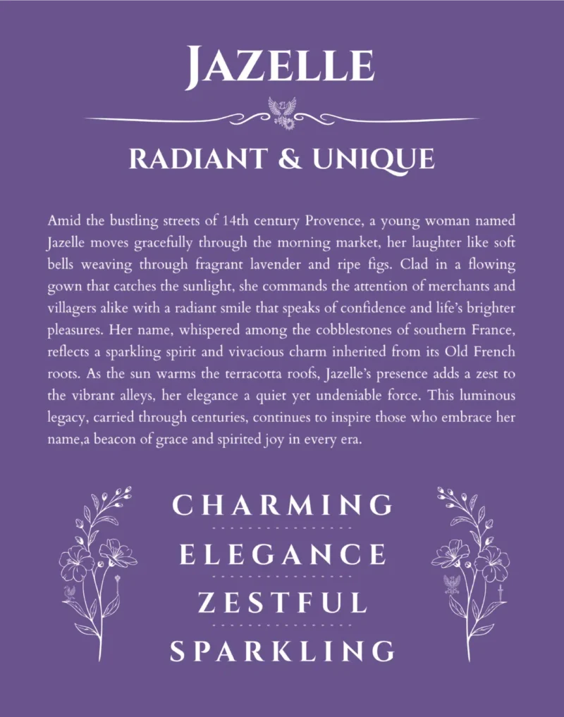 Jazelle custom name print for wall display in purple