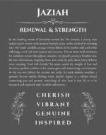 Jaziah personalized name art with origin story in gray