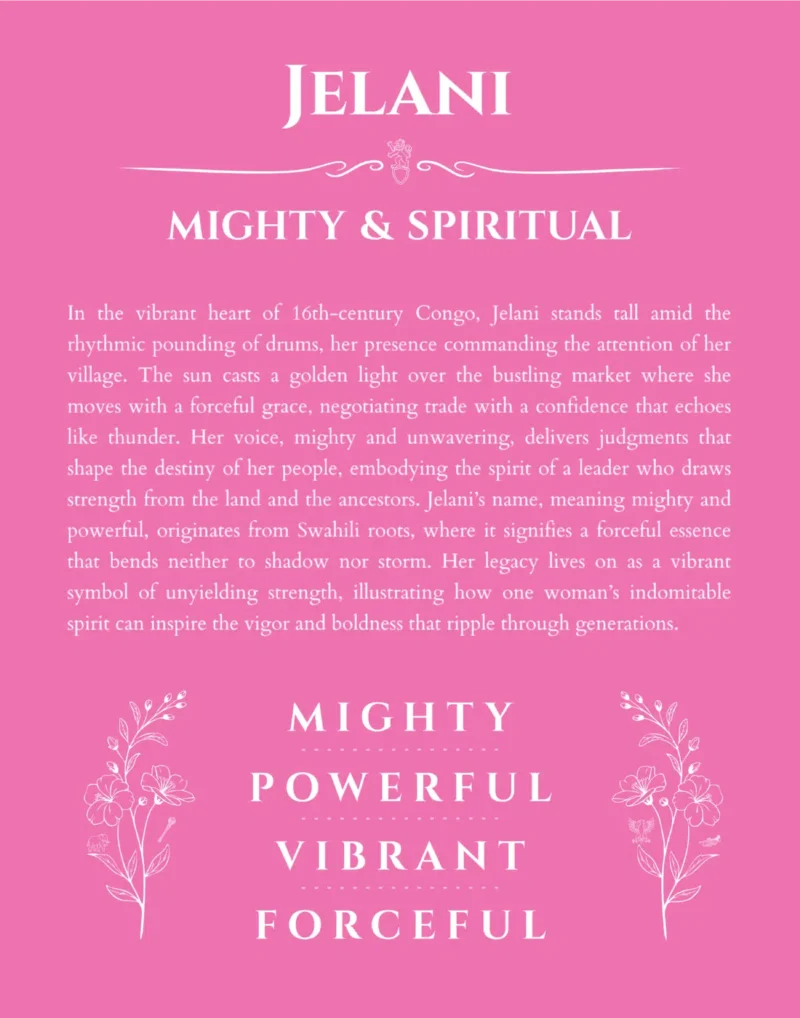 Jelani name meaning gift print in pink